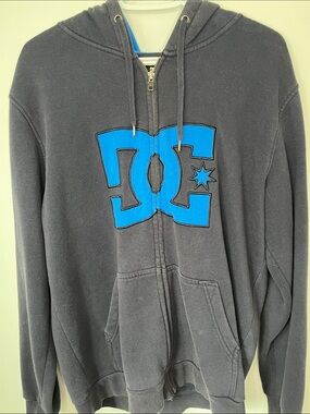 navy blue DC hoodie